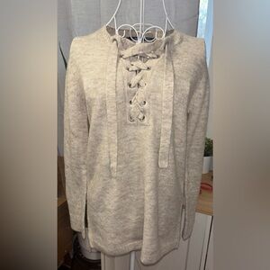 Kensie Lace Up Oversized Sweater Size XS